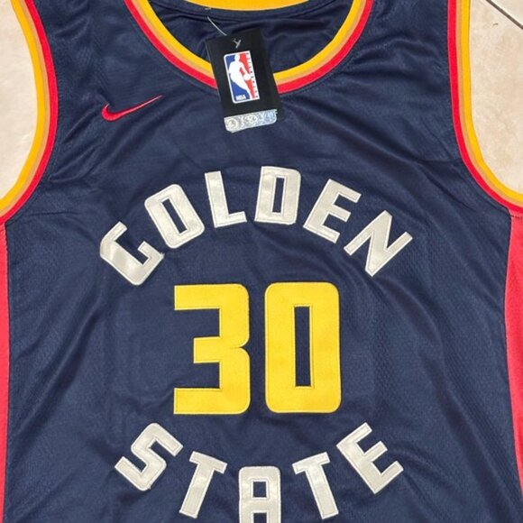 Golden State Warriors Stephen Curry # 30 Jersey Blue/Yellow , Unisex - Picture 5 of 12